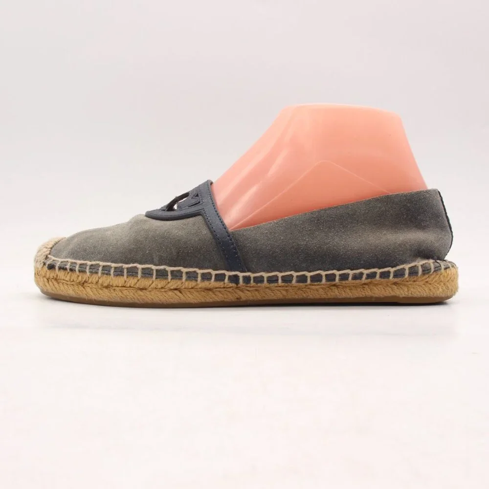 Tory Burch Blue Suede Espadrille Womens Size 7.5 Loafers Slip on Shoes